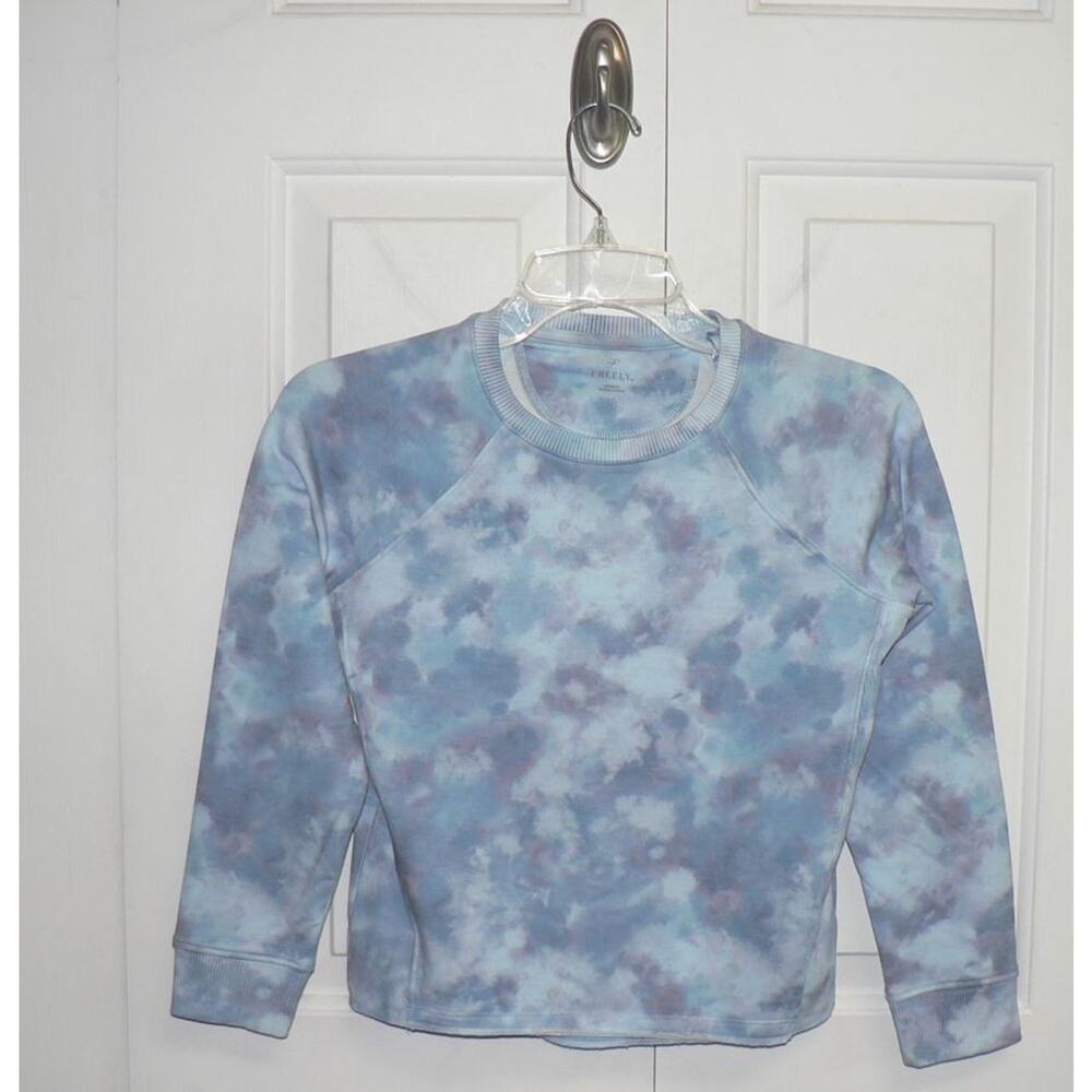 Freely Girls Pullover Long Sleeve Crew Neck‎ Sweatshirt in Blue Parfait Medium